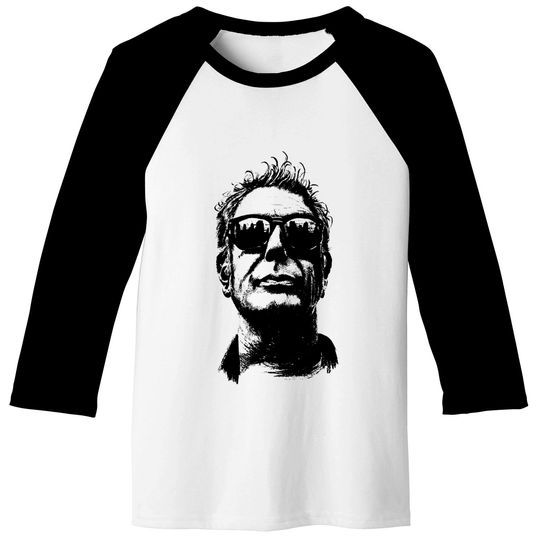 Anthony Bourdain Pencilart - Anthony Bourdain - Baseball Tees