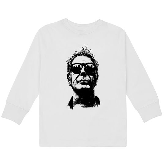 Anthony Bourdain Pencilart - Anthony Bourdain -  Kids Long Sleeve T-Shirts