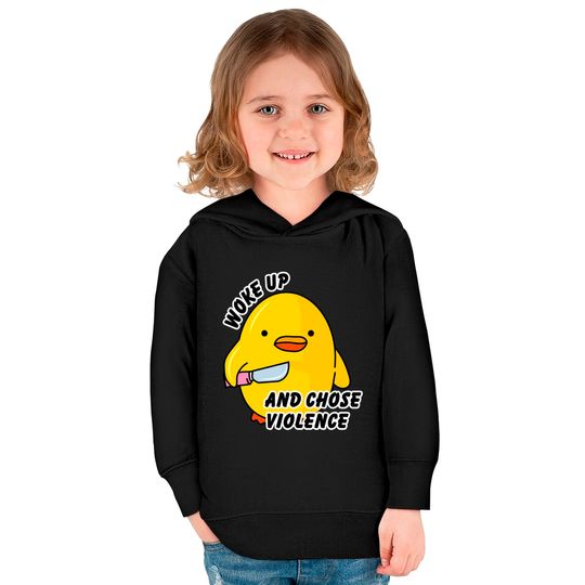 WOKE UP AND CHOSE VIOLENCE - Duck With Knife - Kids Pullover Hoodies