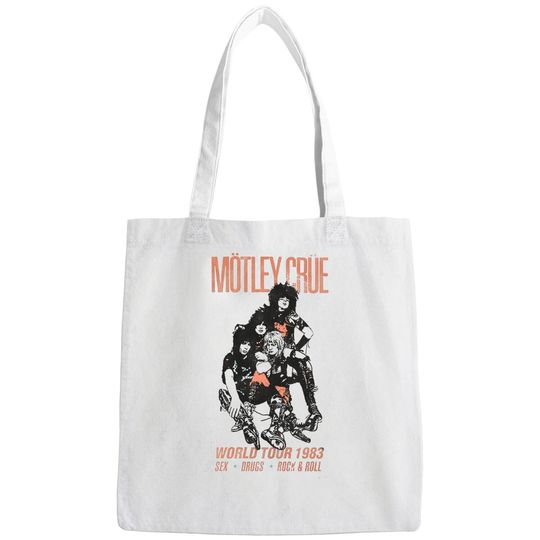 Discover Motley Crue World Tour 1983 Rock Tee Bags