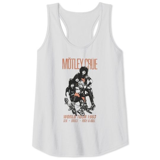 Motley Crue World Tour 1983 Rock Tee Tank Tops