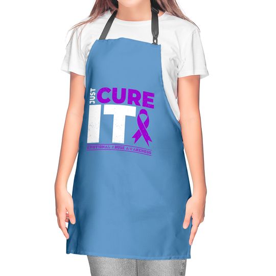 Emotional Abuse Awareness Just Cure It Because In This Family We Fight Together - Emotional Abuse Awareness - Kitchen Aprons