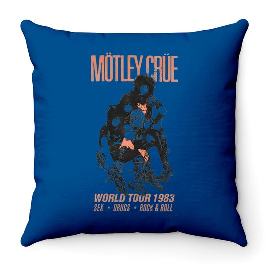 Motley Crue World Tour 1983 Rock Throw Pillow Throw Pillows