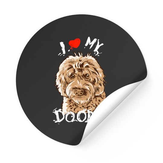 Discover Cute I Love My Goldendoodle Gift Golden Doodle Print - Goldendoodle - Stickers