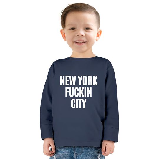 NEW YORK FUCKIN CITY  Kids Long Sleeve T-Shirts