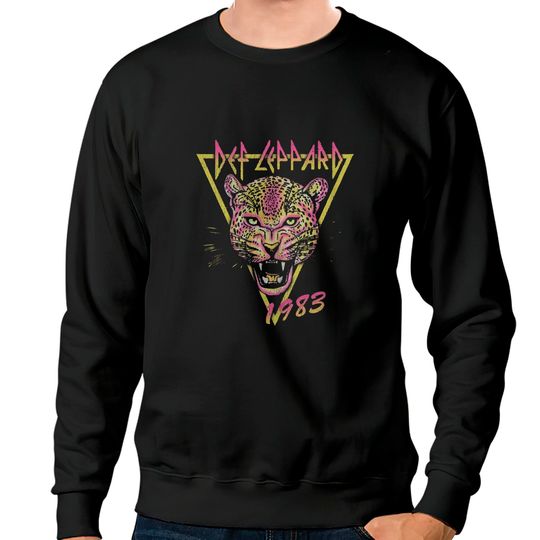 DEF LEPPARD  Neon Cat Rolled Sweatshirts