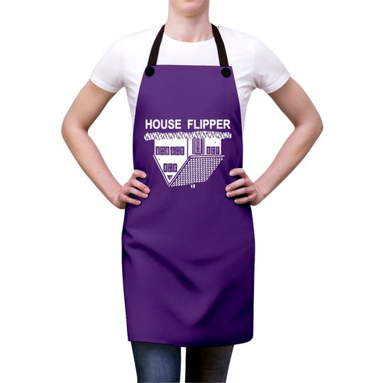 FUNNY HOUSE FLIPPER - REAL ESTATE Apron Aprons