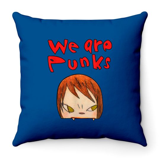 yoshitomo nara we are punks Throw Pillows