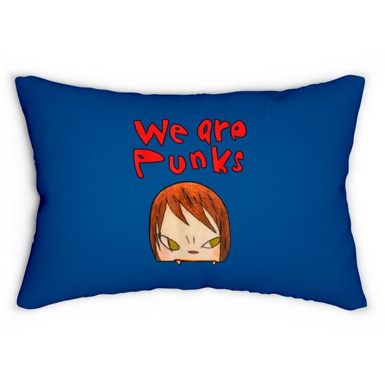 yoshitomo nara we are punks Lumbar Pillows