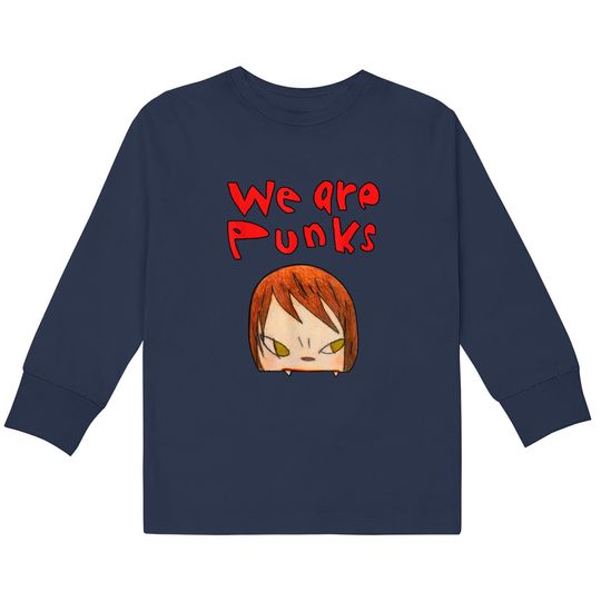 yoshitomo nara we are punks  Kids Long Sleeve T-Shirts