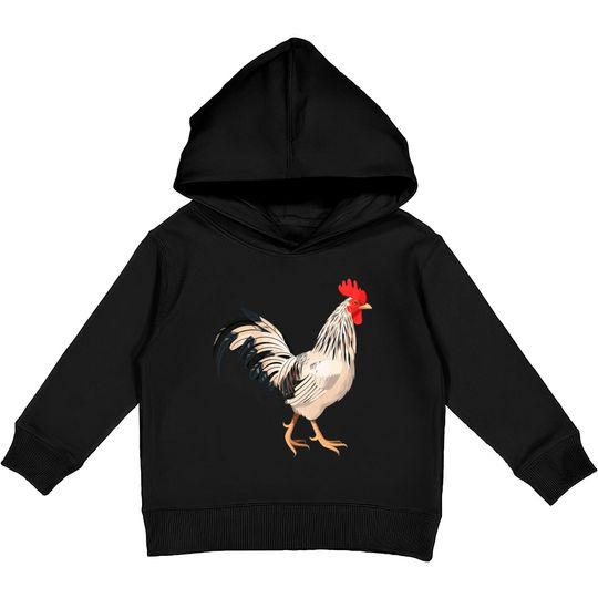 Realistic rooster Kids Pullover Hoodies