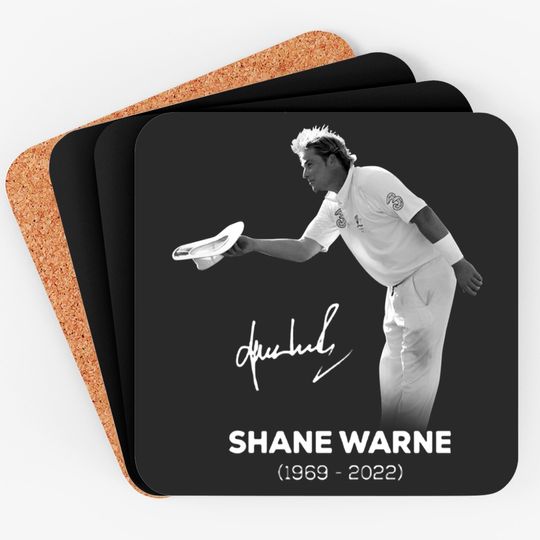 Discover RIP Shane Warne Signature Coasters, Memories Shane Warne  1969-2022 Coasters