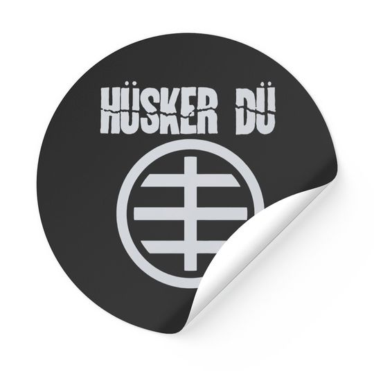 Blue Husker Du Circle Logo 1 Sticker Stickers