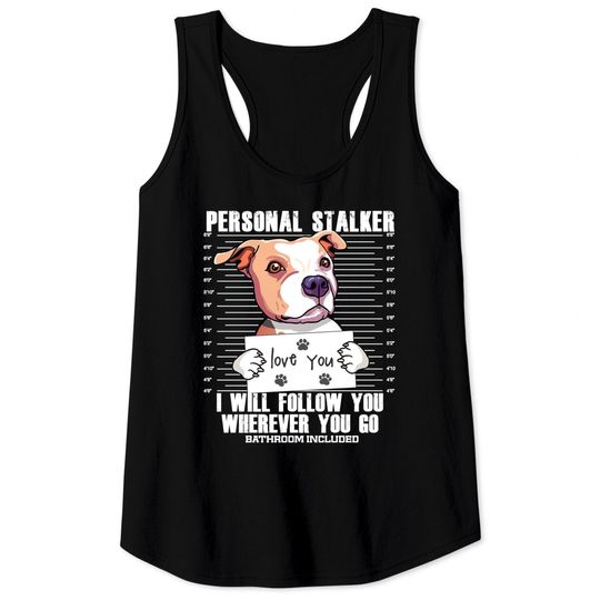 Stalker Pitbull Dog Cartoon - Pitbull - Tank Tops