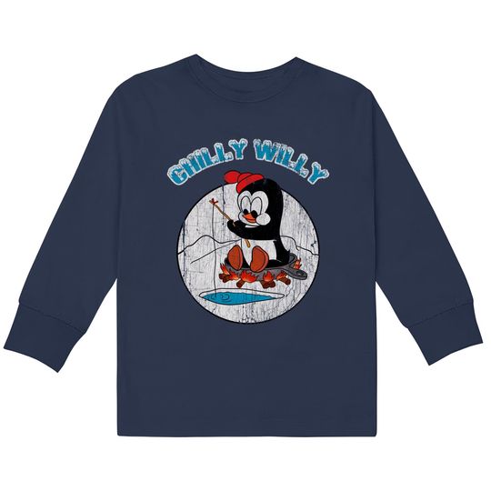Distressed Chilly willy - Chilly Willy -  Kids Long Sleeve T-Shirts