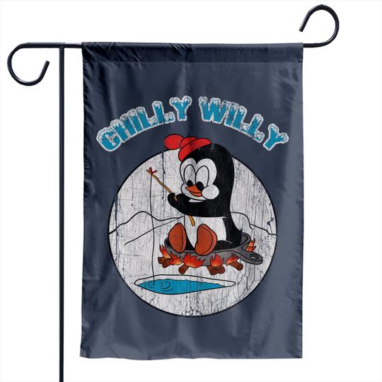 Distressed Chilly willy - Chilly Willy - Garden Flags