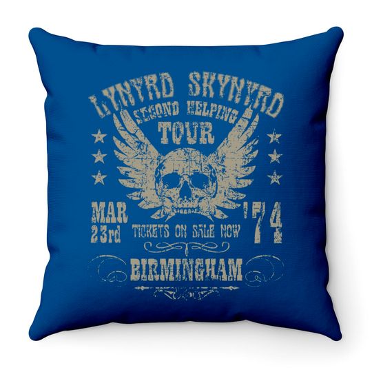 Lynyrd Skynyrd 1974, distressed - Lynyrd Skynyrd - Throw Pillows