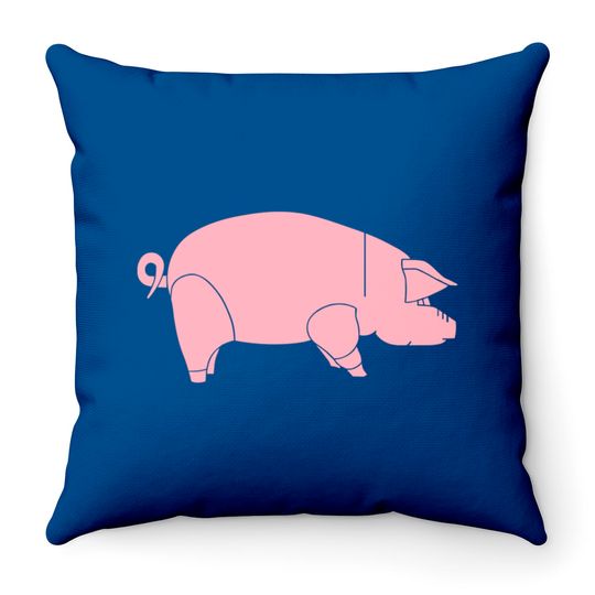 Discover PIG FLOYD Throw Pillow, the 70s Throw Pillows, Pink Floyd Throw Pillow, pink floyd Throw Pillow, retro Throw Pillow,rock Throw Pillow, pink pig - Pink Floyd - Throw Pillow