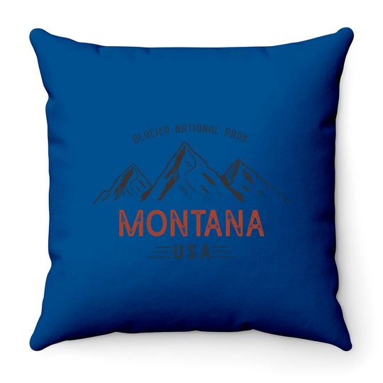 Discover Vintage Glacier National Park - Glacier National Park - Throw Pillows