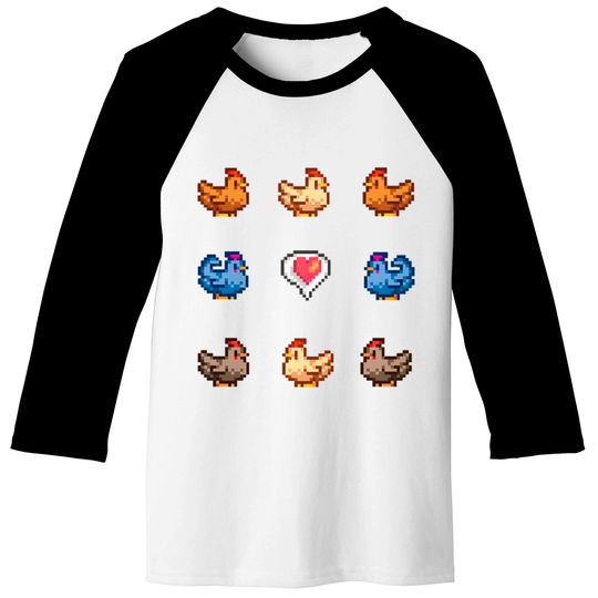 Stardew Valley Chickens - Stardew Valley - Baseball Tees