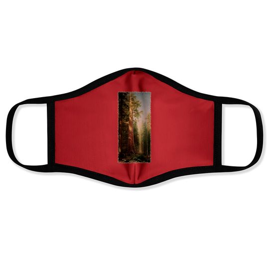 Redwood Trees by Albert Bierstadt - Redwood Trees - Face Masks