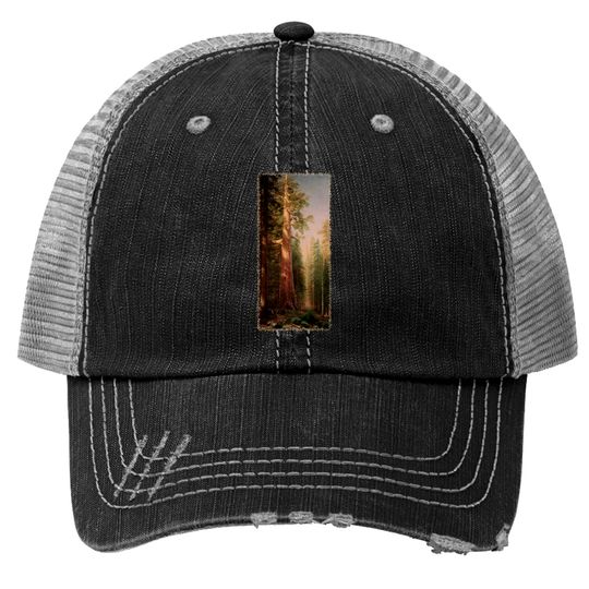 Redwood Trees by Albert Bierstadt - Redwood Trees - Trucker Hats