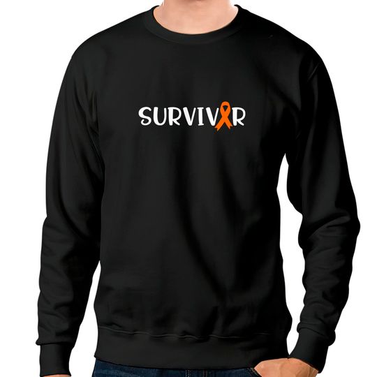 Survivor, Leukemia Cancer Awareness Sweatshirts, Leukemia Awareness, Personalization, Orange Ribbon Sweatshirts, Stronger Than Cancer,