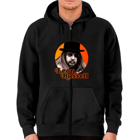 Leon Russell ))(( Retro Country Folk Legend - Leon Russell - Zip Hoodies