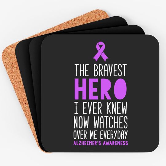 Discover The Bravest Hero Alzheimer'S Awareness - Awareness - Coasters