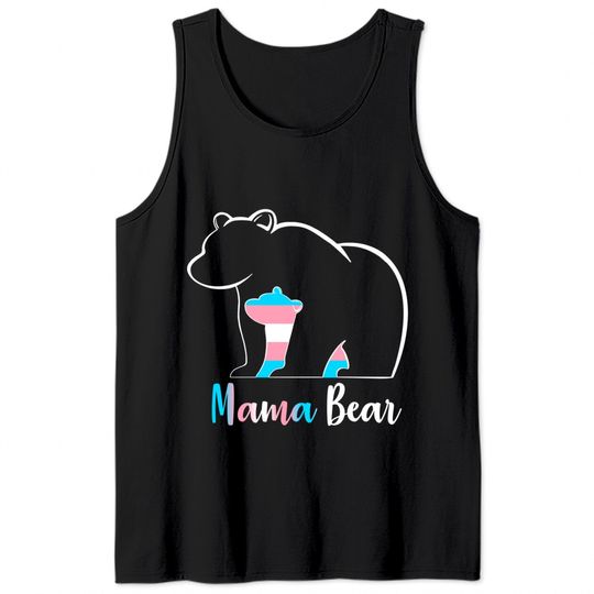 LGBT Mama Bear Transgender Pride Equal Rights Rainbow Flag Tank Tops
