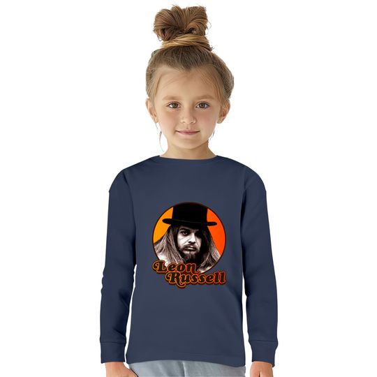 Leon Russell ))(( Retro Country Folk Legend - Leon Russell -  Kids Long Sleeve T-Shirts