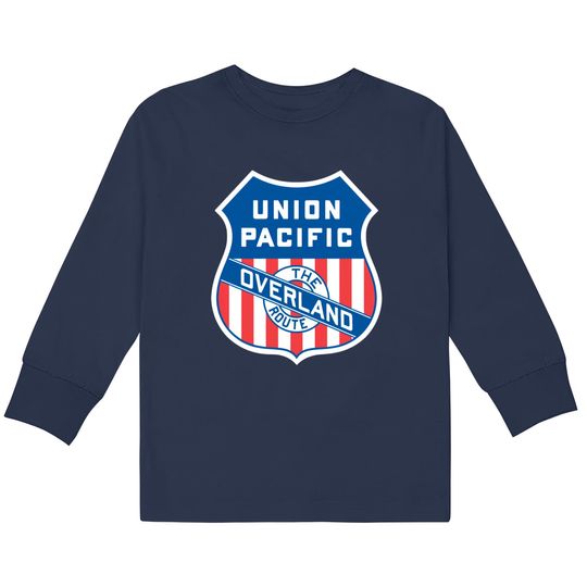 Union Pacific Railroad Obsolete Logo - Union Pacific Railroad -  Kids Long Sleeve T-Shirts