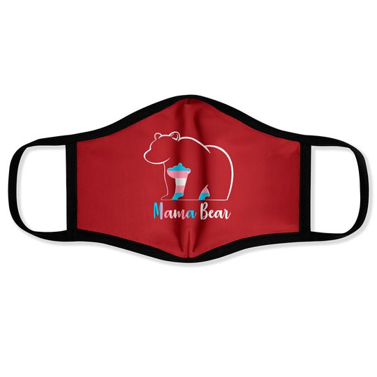 LGBT Mama Bear Transgender Pride Equal Rights Rainbow Flag Face Masks