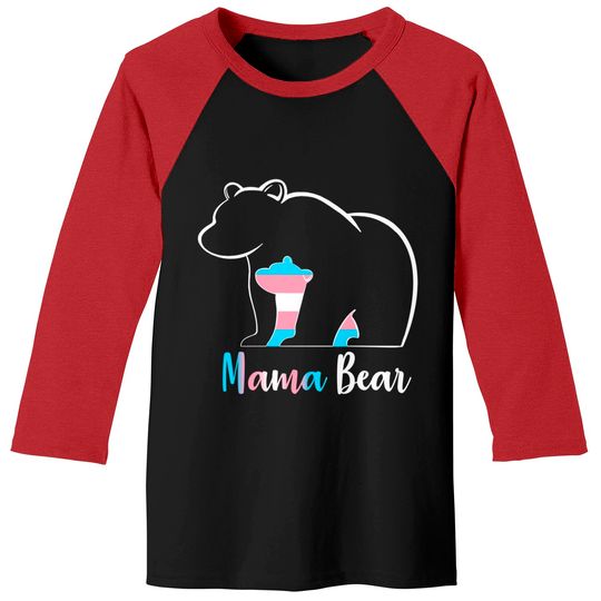 LGBT Mama Bear Transgender Pride Equal Rights Rainbow Flag Baseball Tees
