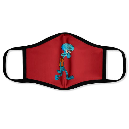 Grumpy Squidward - Squidward - Face Masks