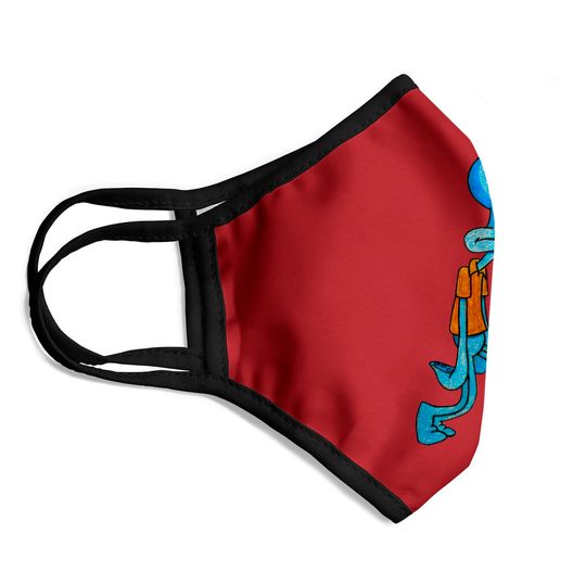 Grumpy Squidward - Squidward - Face Masks