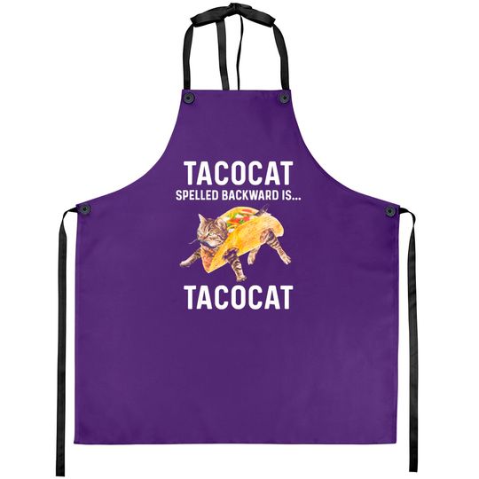 Tacocat Spelled Backward Is Tacocat | Love Cat And Taco Aprons