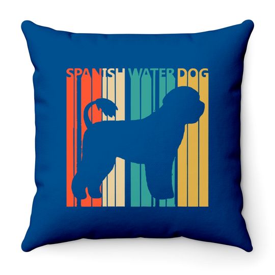 Vintage 1970s Spanish Water Dog Dog Owner Gift - Spanish Water Dog - Throw Pillows