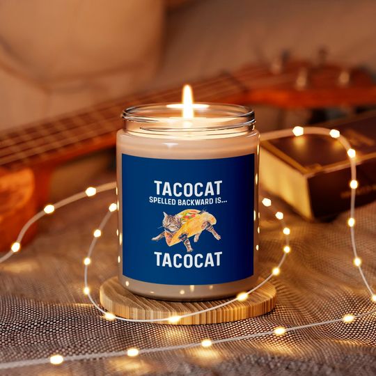 Tacocat Spelled Backward Is Tacocat | Love Cat And Taco Scented Candles