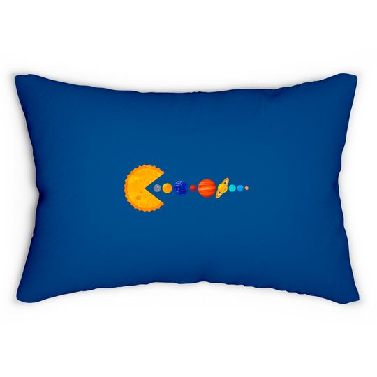 Discover Pacman Eating Planets - Pacman - Lumbar Pillows