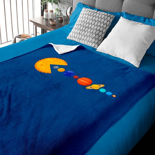 Pacman Eating Planets - Pacman - Baby Blankets