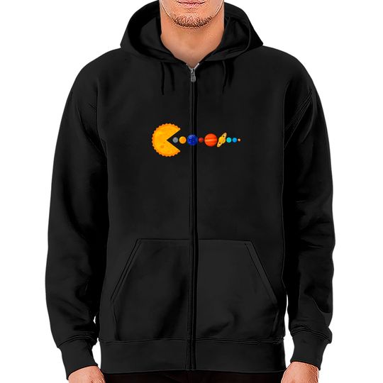 Pacman Eating Planets - Pacman - Zip Hoodies
