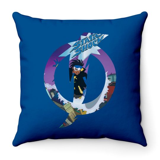 Static Shock Logo - Static Shock - Throw Pillows