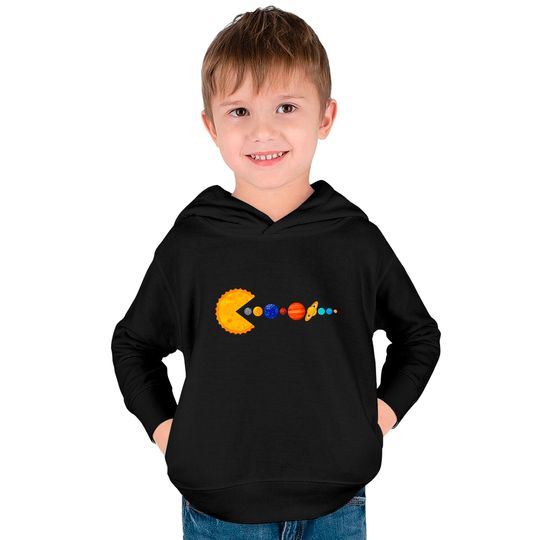 Pacman Eating Planets - Pacman - Kids Pullover Hoodies