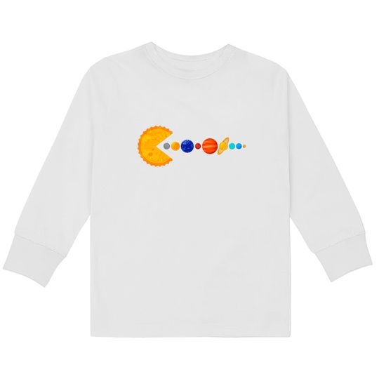 Pacman Eating Planets - Pacman -  Kids Long Sleeve T-Shirts