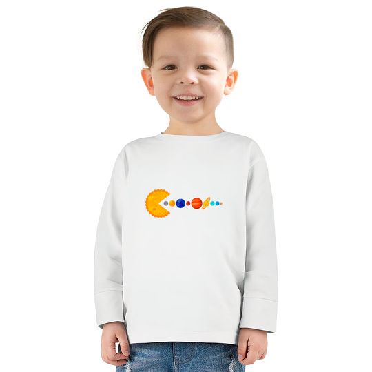 Pacman Eating Planets - Pacman -  Kids Long Sleeve T-Shirts
