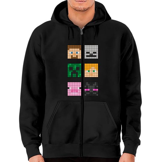 Famous characters - Minecraft - Zip Hoodies