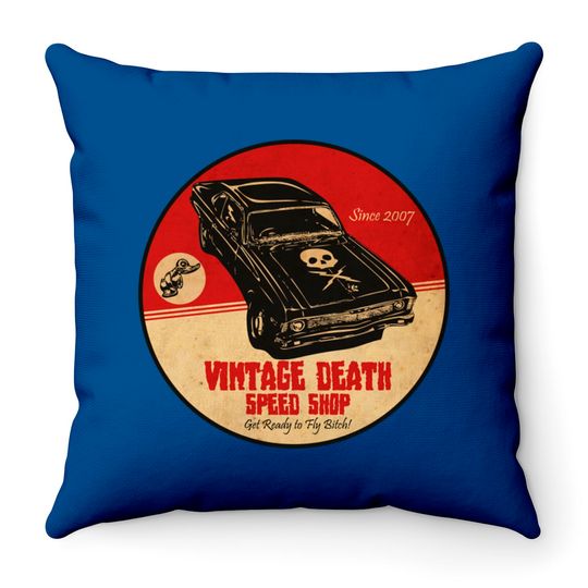 Discover Vintage Death Speed Shop - Deathproof - Throw Pillows