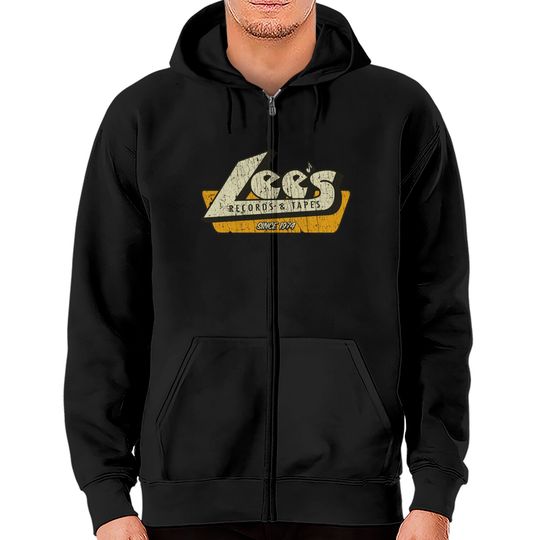 Discover Lee's Records and Tapes 1974 - Record Store - Zip Hoodies