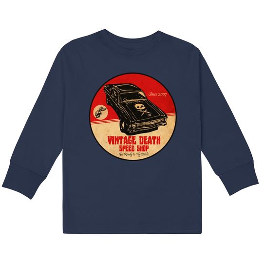 Vintage Death Speed Shop - Deathproof -  Kids Long Sleeve T-Shirts